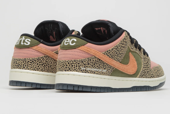Nike SB x Arts-Rec Dunk Low Pro Shoes - Khaki  Amber Brown - Rough Green - Rust Pink