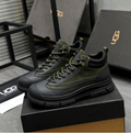 Olive Green & Black Chunky Lace-Up Sneakers
