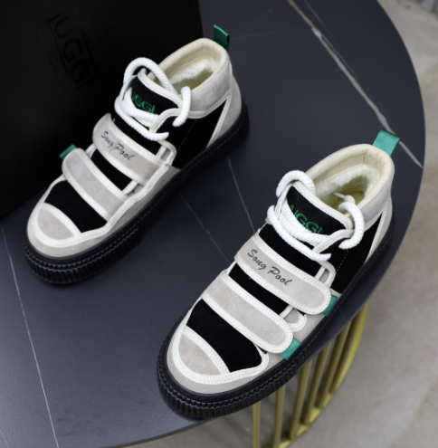 Black & White Strap Sneakers