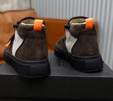 Brown & White Platform Strap Sneakers
