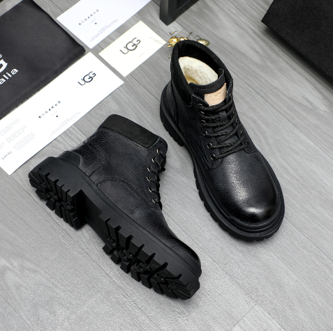 UGG Black Lace-Up Lugged Sneakers