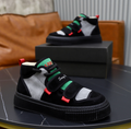Black & White Platform Strap Sneakers