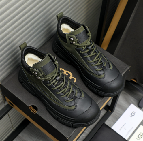 Olive Green & Black Chunky Lace-Up Sneakers