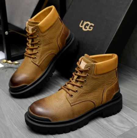 UGG Brown Lace-Up Lugged Boots