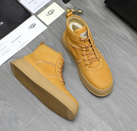UGG Tan Lace-Up High-Top Sneakers