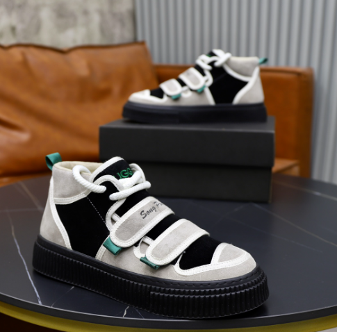 Black & White Strap Sneakers