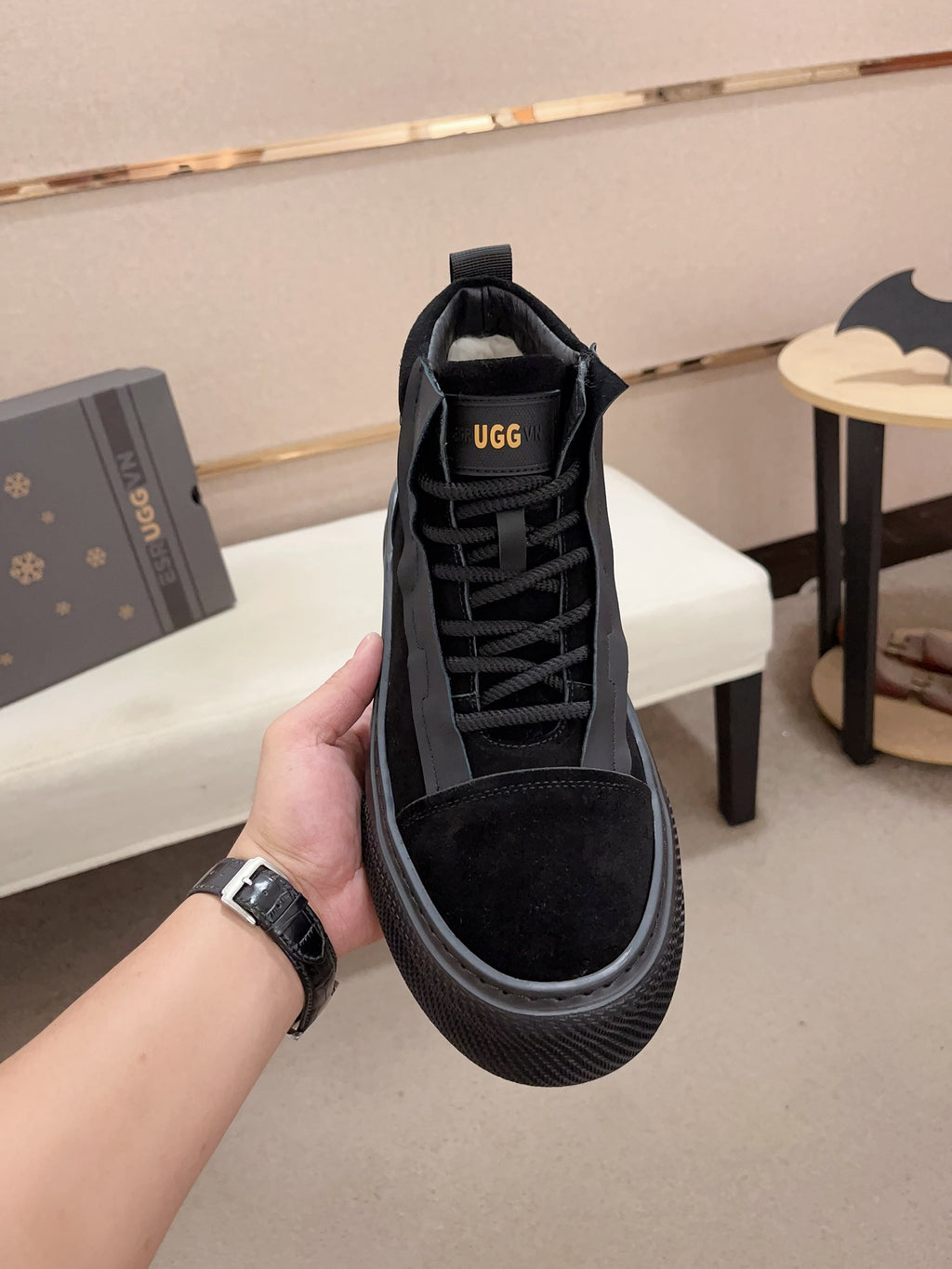 UGG Black & Charcoal Platform High-Top Sneakers