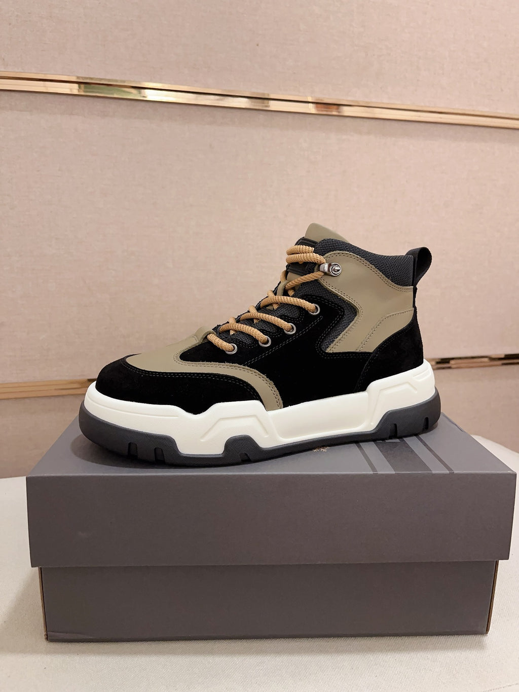 UGG Black & Olive Lugged High-Top Sneakers