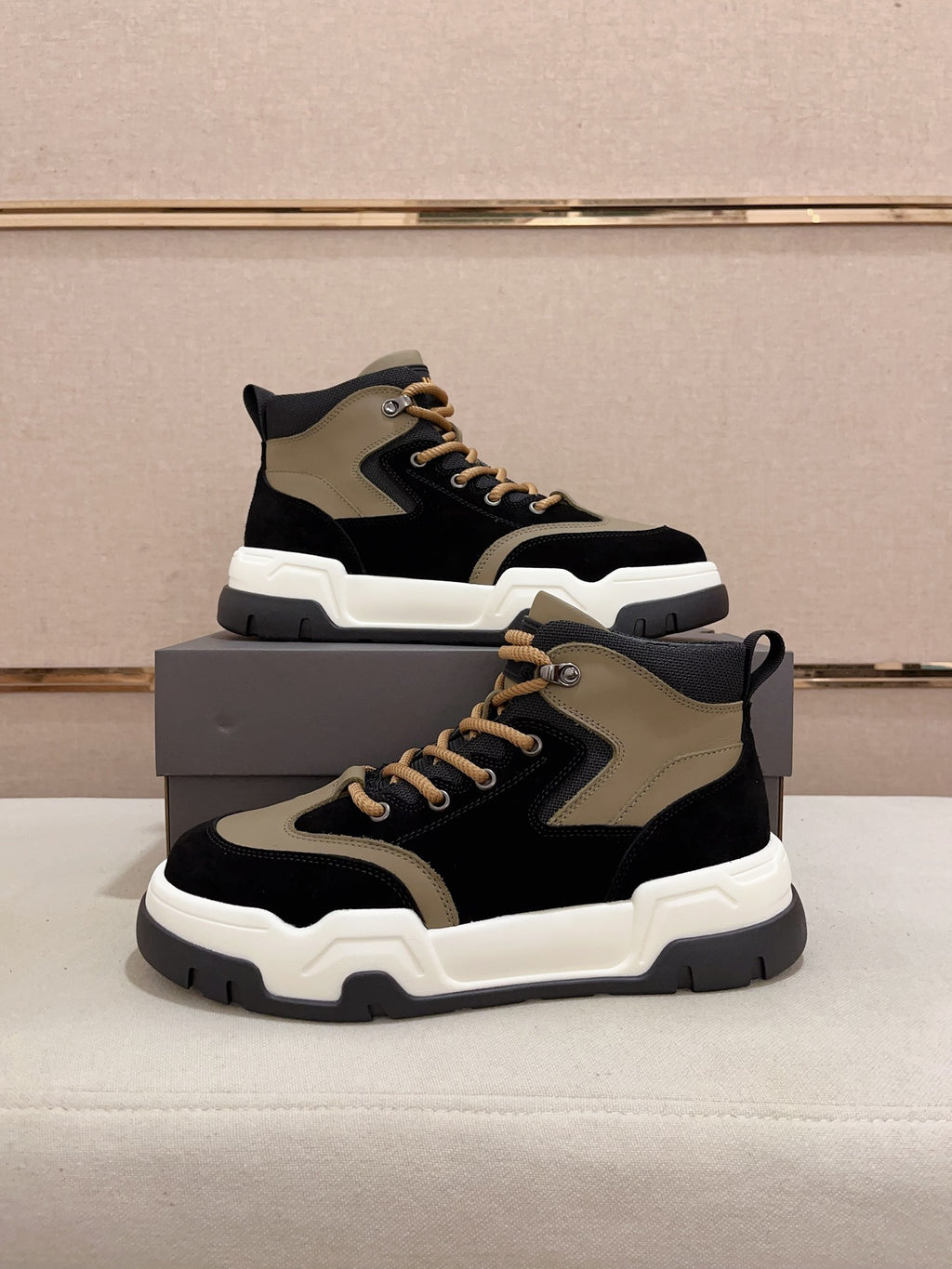 UGG Black & Olive Lugged High-Top Sneakers