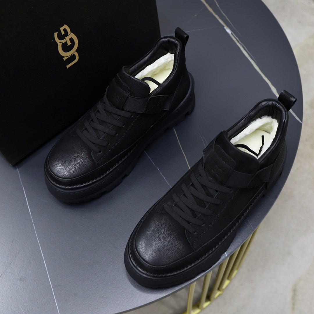 UGG Black High-Top Lace-Up Sneakers with Ankle Strap