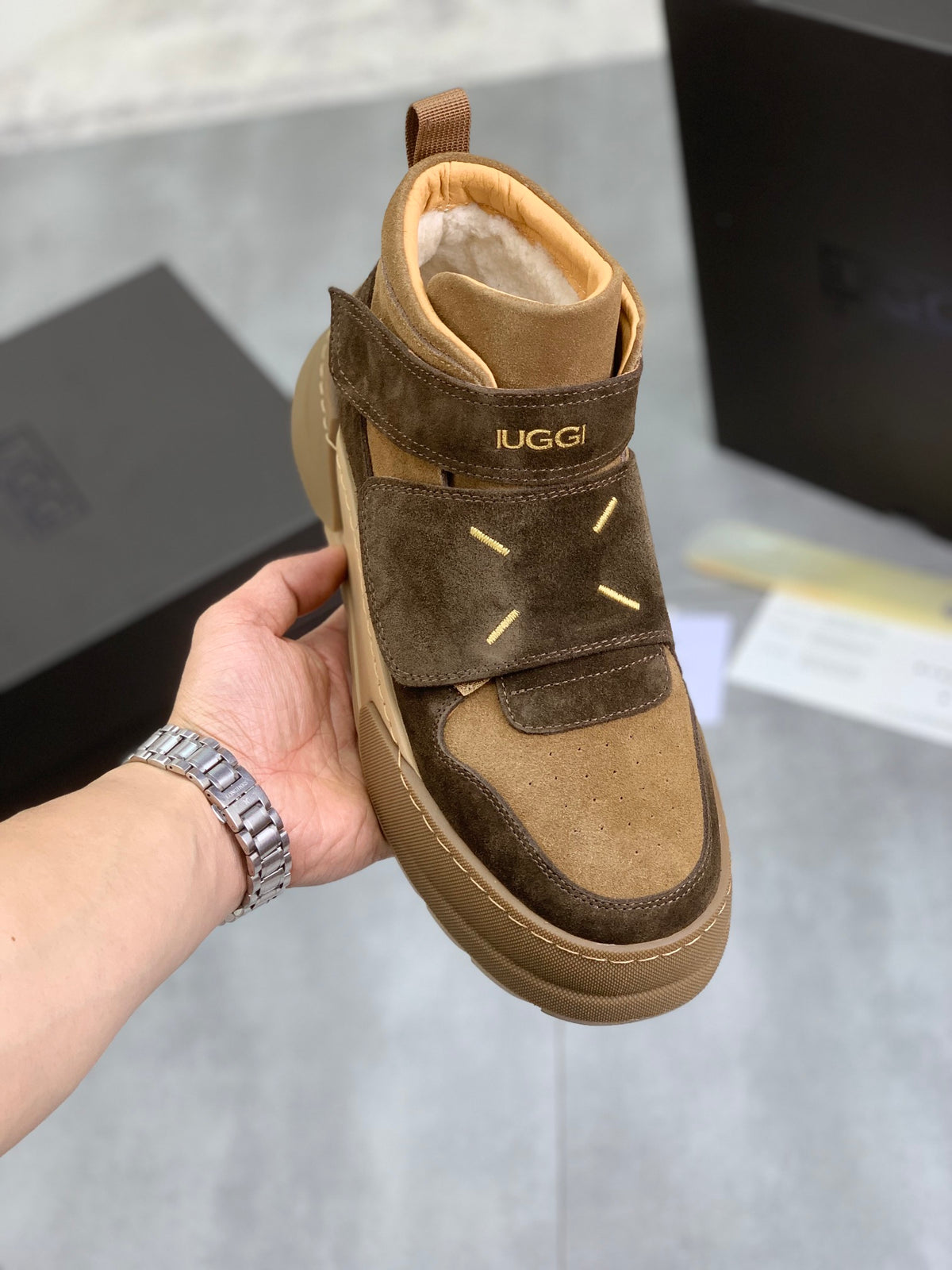 UGG Tan & Brown High-Top Sneakers