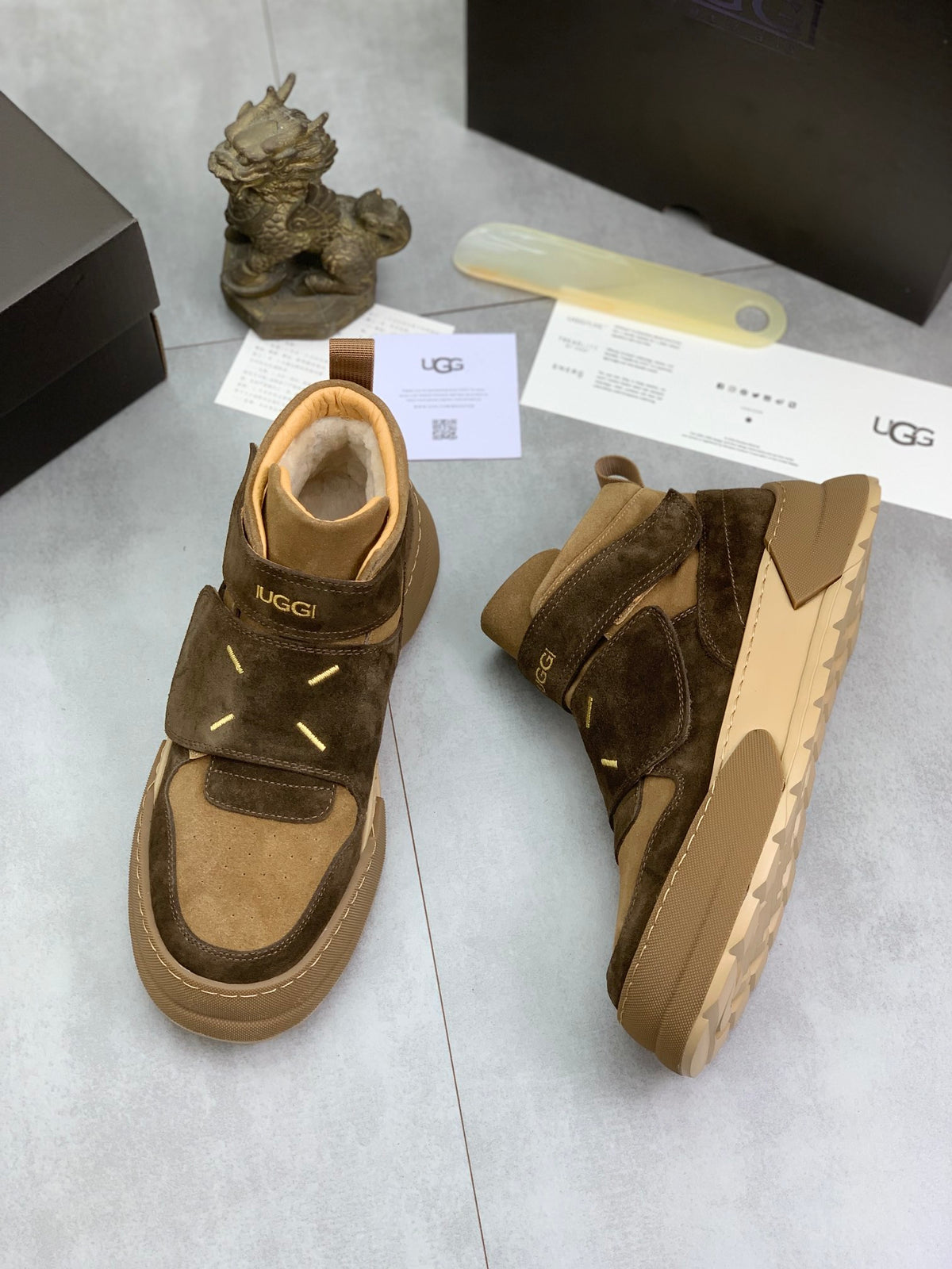UGG Tan & Brown High-Top Sneakers