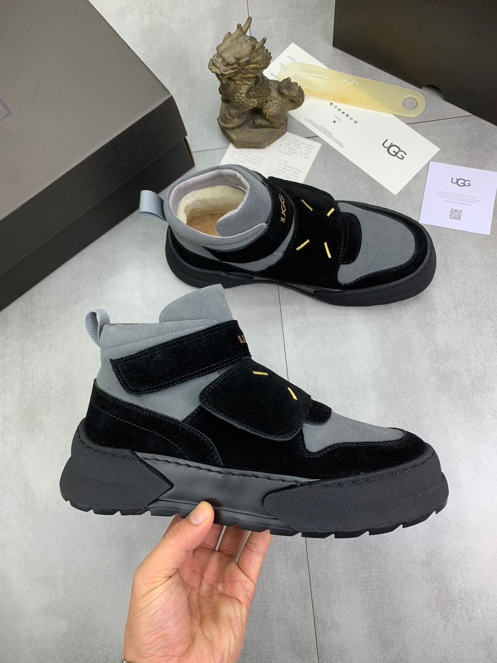 UGG Black & Gray High-Top Sneakers