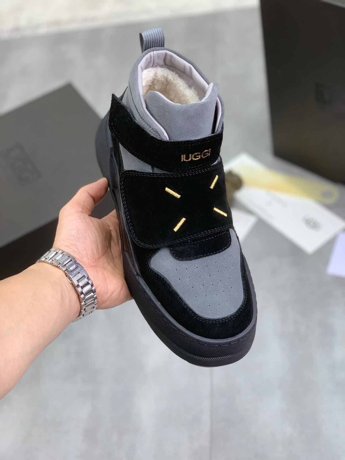UGG Black & Gray High-Top Sneakers