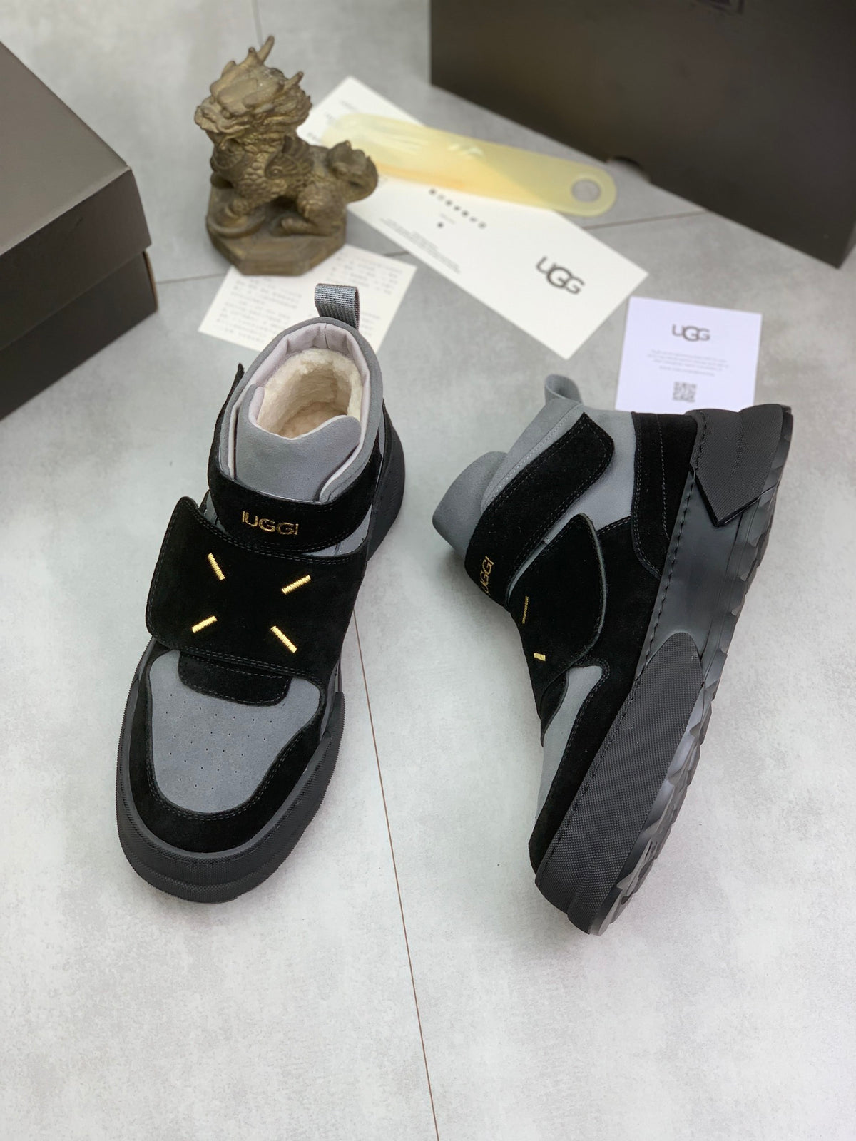 UGG Black & Gray High-Top Sneakers