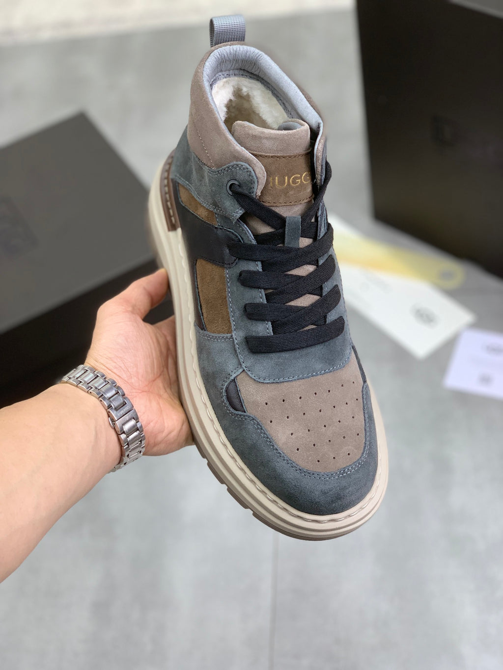 UGG Black & Gray High-Top Sneakers