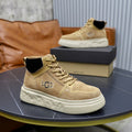 UGG Tan High-Top Lace-Up Sneakers with Contrast Collar