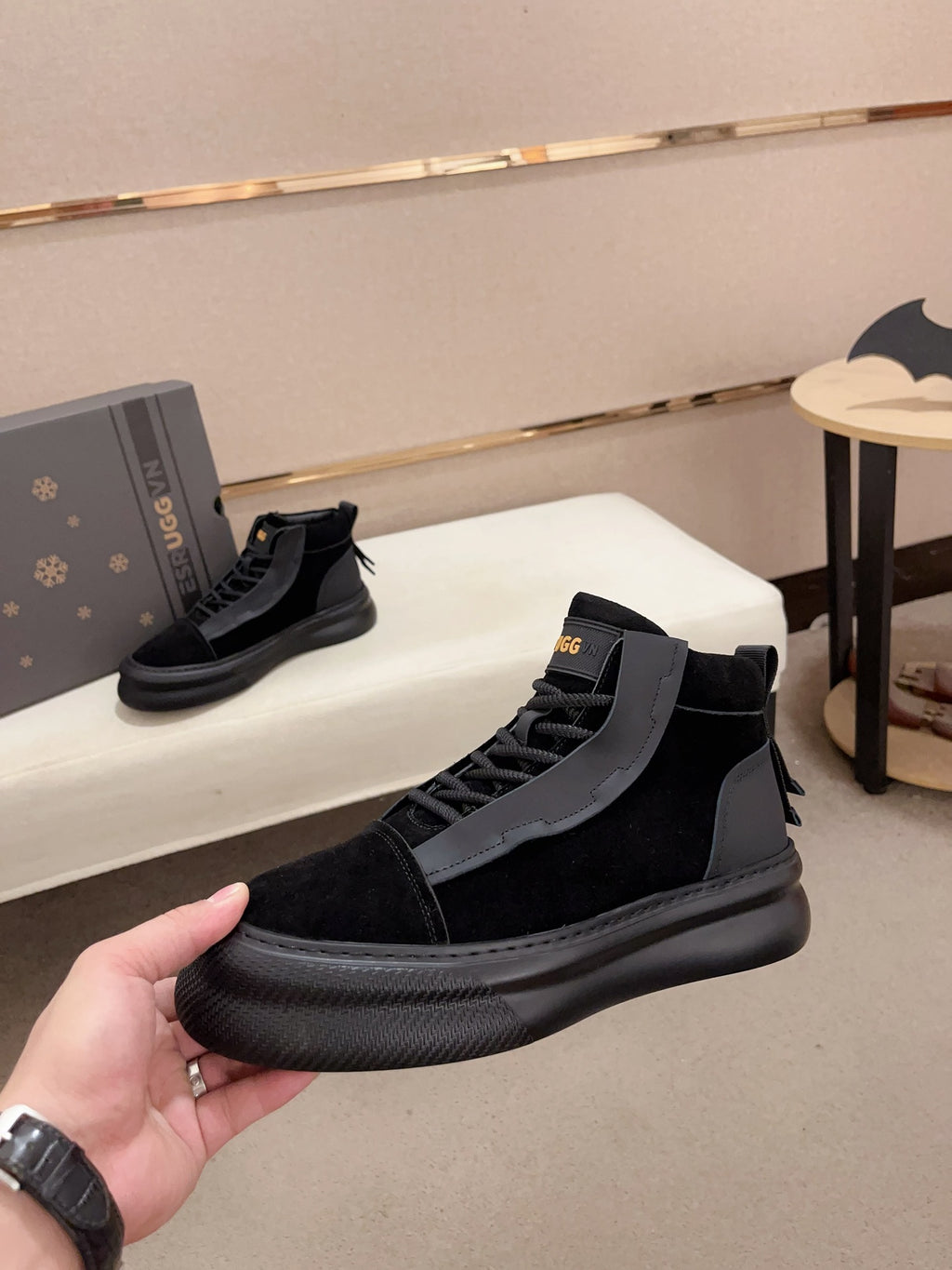 UGG Black & Charcoal Platform High-Top Sneakers