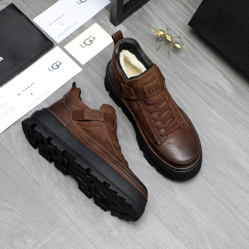 UGG Brown Strap High-Top Sneakers