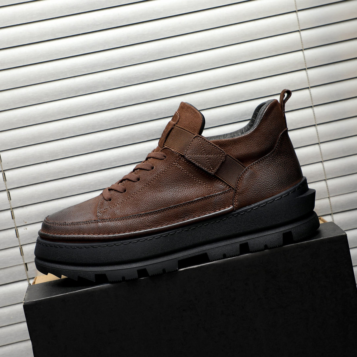 UGG Brown Strap High-Top Sneakers
