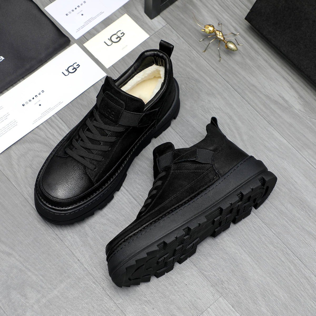 UGG Black Strap Lugged Sneakers