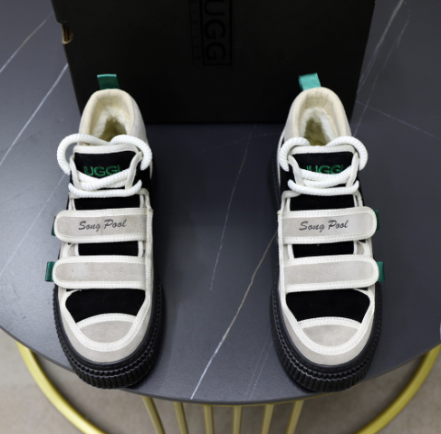 Black & White Strap Sneakers