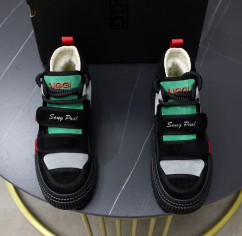 Black & White Platform Strap Sneakers