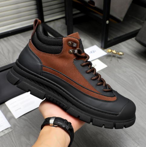 Brown & Black Chunky Lace-Up Sneakers